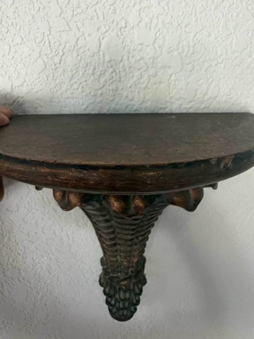 Source Unknown Ornate Wall Display Bracket in Copper-Bronze Finish